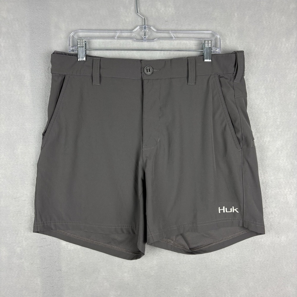 Huk Performance Fishing Shorts Men’s Large 6” Stretch Cargo Utility Outdoors